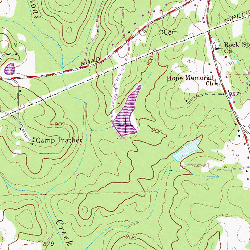 Topographic Map of Lake Bliss Dam, GA