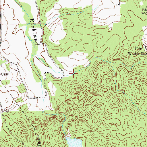 Topographic Map of Taylor Lake Dam, GA