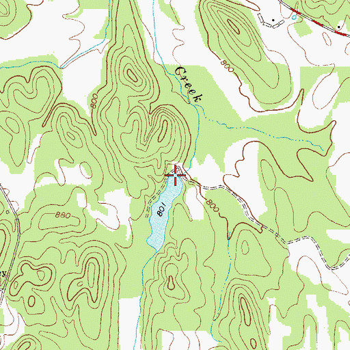 Topographic Map of Pine Log Tributary Structure Number 21 Dam, GA