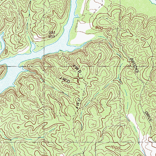 Topographic Map of Greene Lake, GA