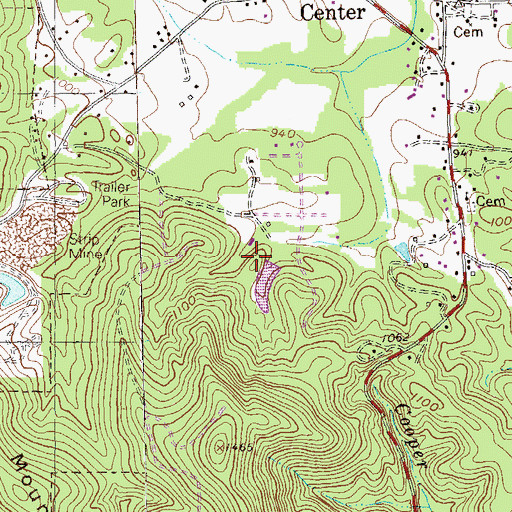 Topographic Map of Abernathy Lake Dam, GA