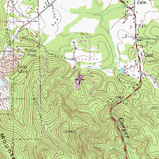 Topographic Map of Abernathy Lake, GA