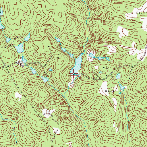 Topographic Map of Hickory Lake Dam, GA