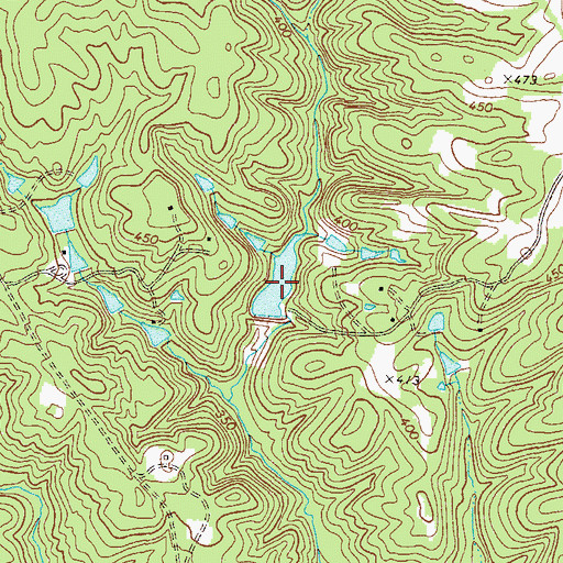 Topographic Map of Hickory Lake, GA