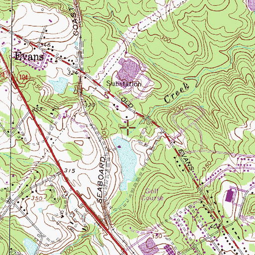 Topographic Map of Mullens Lake Dam, GA