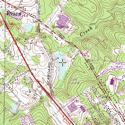 Topographic Map of Mullens Lake, GA