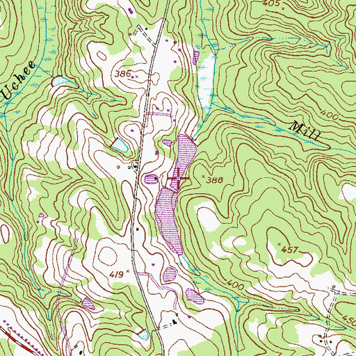 Topographic Map of Upper Hitt Lake Dam, GA