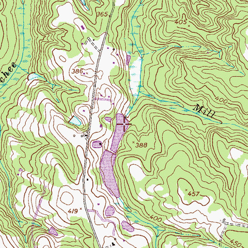 Topographic Map of Lower Hitt Lake, GA