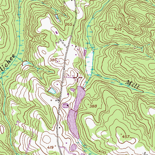 Topographic Map of Lower Hitts Lake Dam, GA