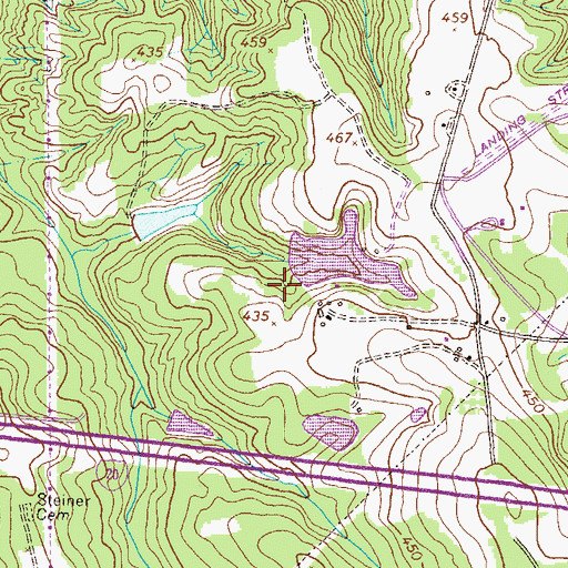 Topographic Map of Baldwins Lake Dam, GA
