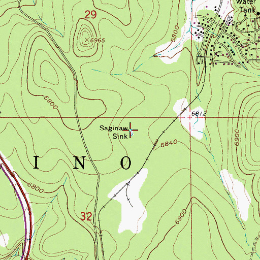 Topographic Map of Saginaw Sink, AZ