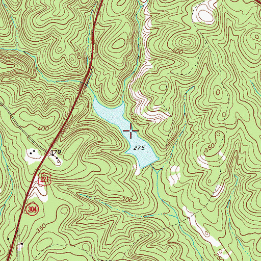 Topographic Map of Pollards Lake, GA