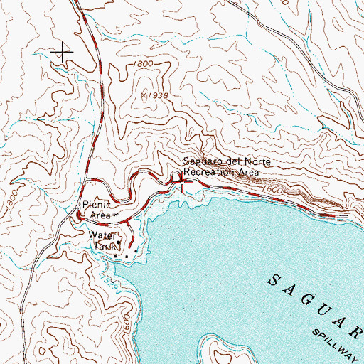 Topographic Map of Saguaro del Norte Recreation Site, AZ