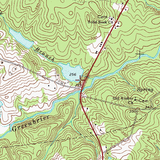 Topographic Map of Casaga Lake Dam, GA