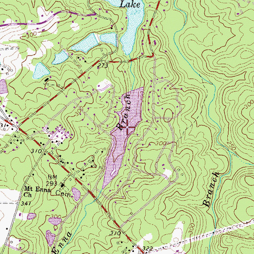 Topographic Map of Woodbridge Lake, GA