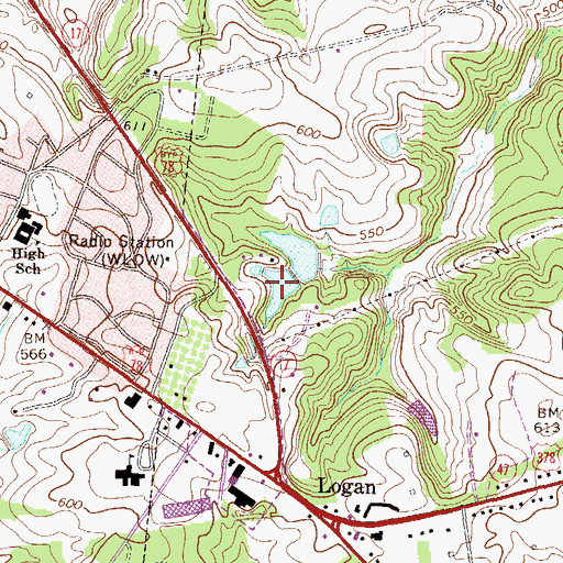 Topographic Map of Booth Lake, GA