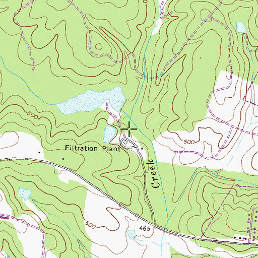 Topographic Map of City of Washington Reservoir Dam, GA