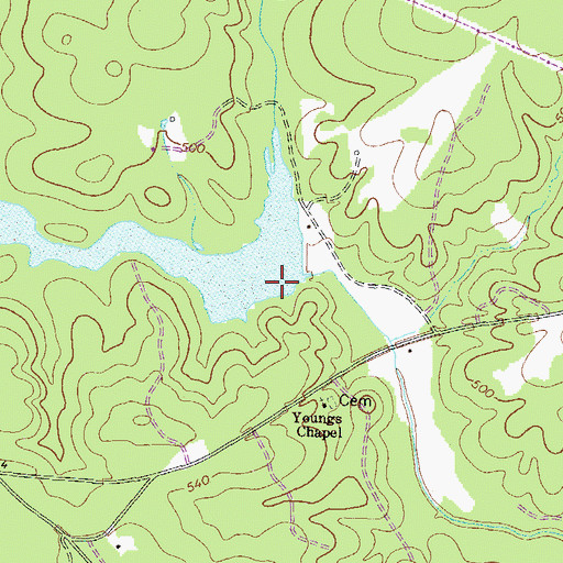 Topographic Map of Beaverdam Creek Dam, GA