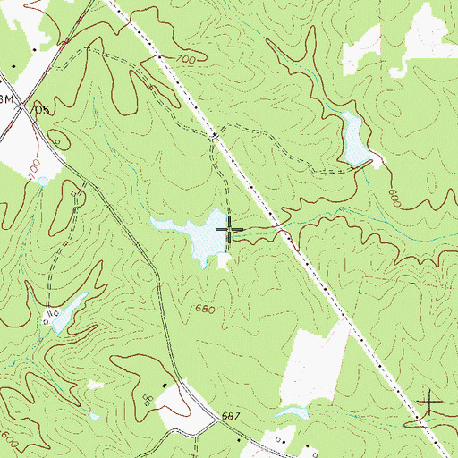 Topographic Map of Vaughter Lake Dam, GA