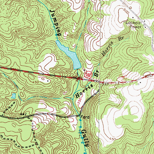 Topographic Map of Walden Lake Dam, GA