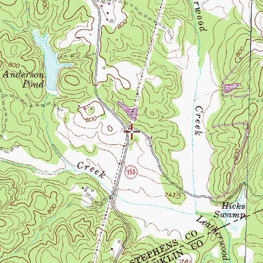 Topographic Map of Dean Lake Dam, GA