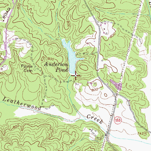 Topographic Map of Anderson Pond Dam, GA