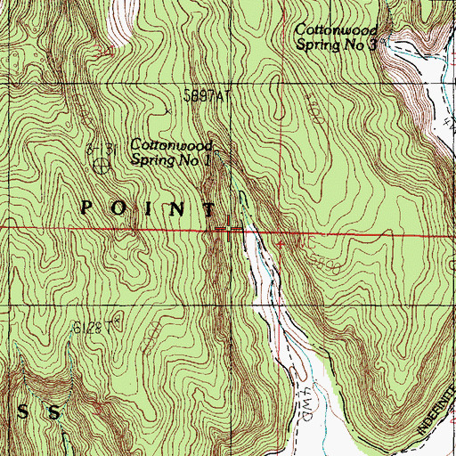 Topographic Map of Cottonwood Spring Number One, AZ