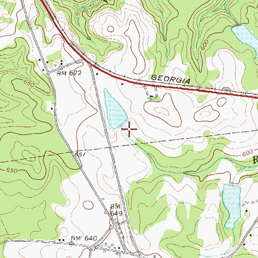 Topographic Map of Shivers Lake Dam, GA