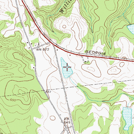 Topographic Map of Shivers Lake, GA