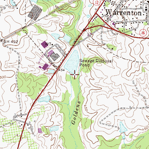 Topographic Map of South Sewage Disposal Pond Dam, GA