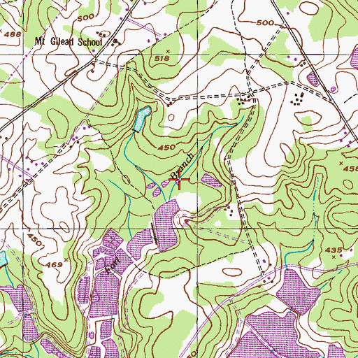 Topographic Map of Dearing Number 12 Lake, GA