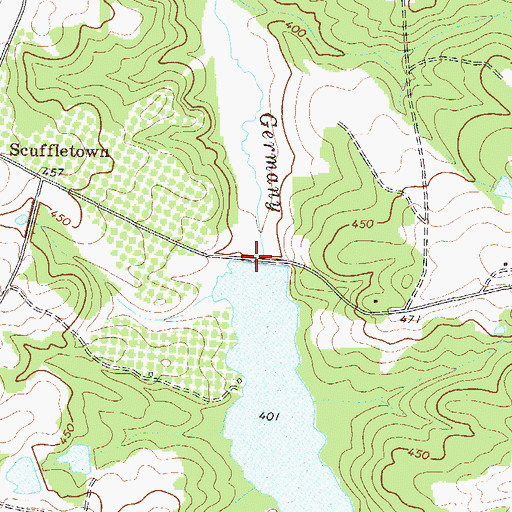 Topographic Map of Harrison Lake Dam, GA