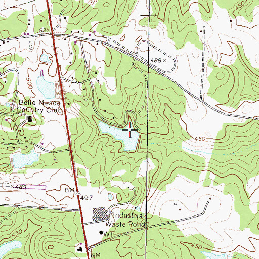 Topographic Map of Knox Lake Dam, GA