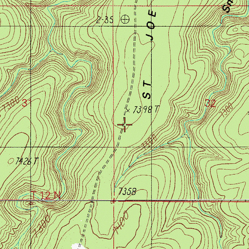 Topographic Map of Saint Joe Ridge, AZ