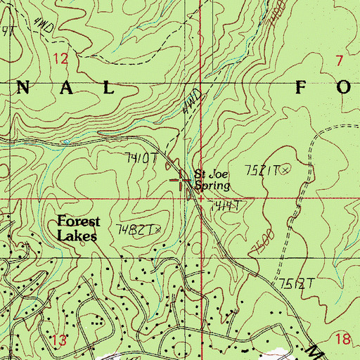 Topographic Map of Saint Joe Spring, AZ