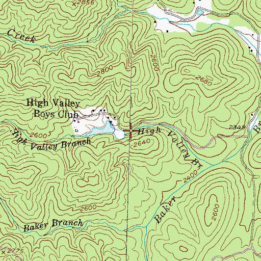 Topographic Map of High Valley Boys Club Lake Dam, GA