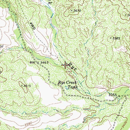 Topographic Map of Saint Johns Creek, AZ