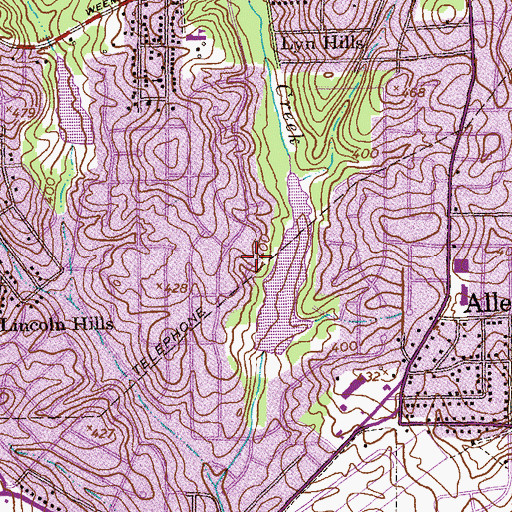 Topographic Map of Lindsey Creek Dam, GA