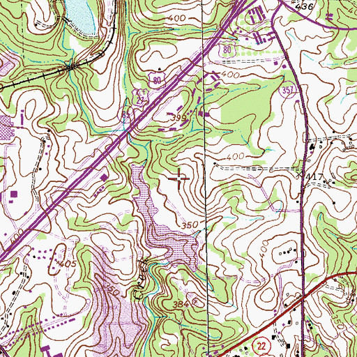 Topographic Map of Flat Rock Lake, GA
