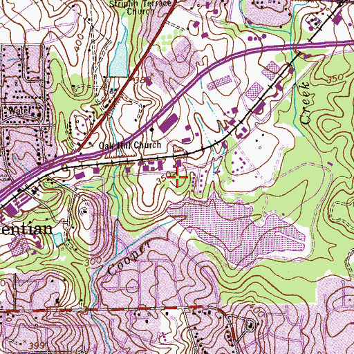 Topographic Map of Cooper Creek Reservoir, GA