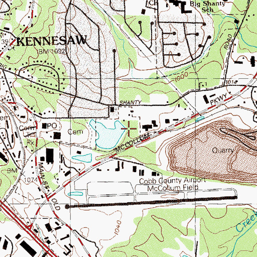 Topographic Map of Duncans Lake Dam, GA