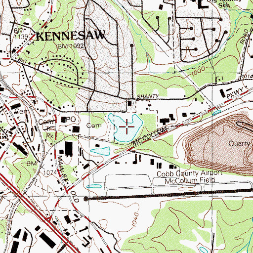 Topographic Map of Duncans Lake, GA