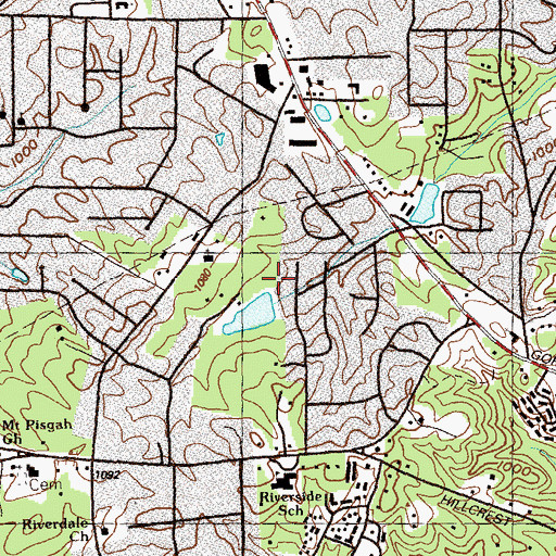 Topographic Map of Lake Starling Dam, GA