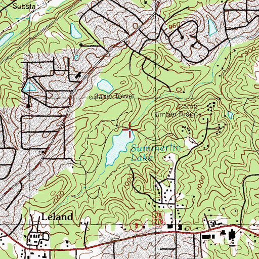 Topographic Map of Summerlin Lake Dam, GA