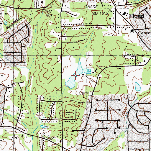 Topographic Map of Glore Lake, GA