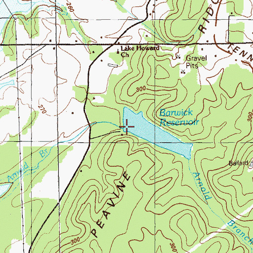 Topographic Map of Scott Lake Dam, GA