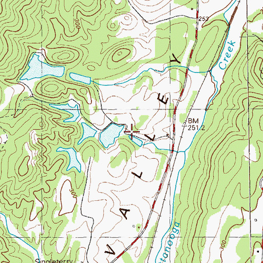 Topographic Map of Ott Lake Dam, GA