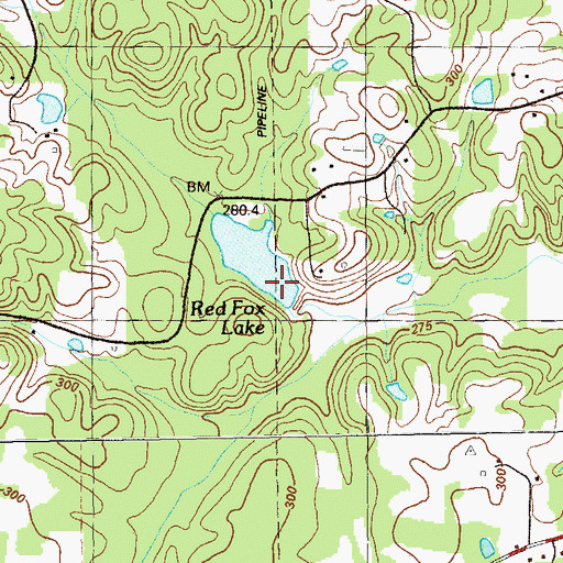 Topographic Map of Williams Lake Dam, GA