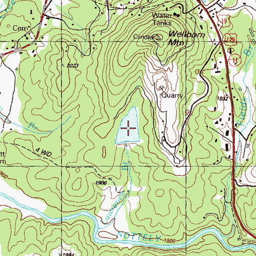 Topographic Map of Caldwell Lake, GA