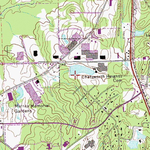 Topographic Map of Fort Mountain Spinners Lake Dam, GA